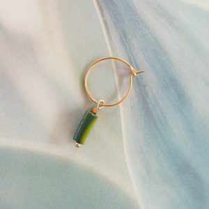 Oorbel los tube schelp groen