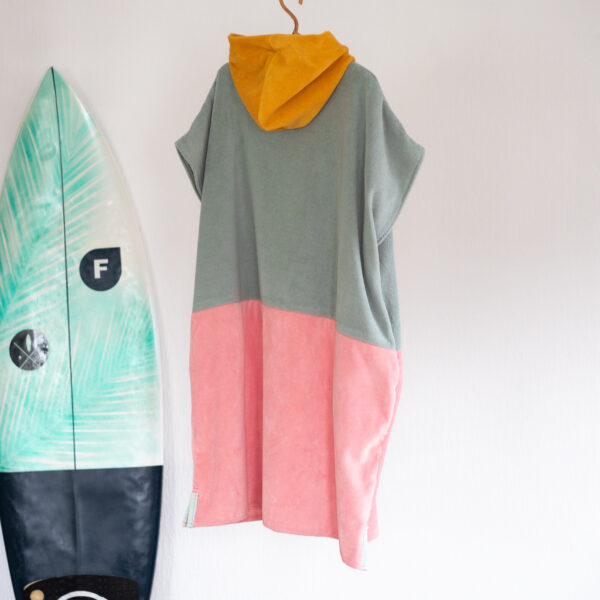 Surf Sick surf poncho Roze Groen geel - Afbeelding 3